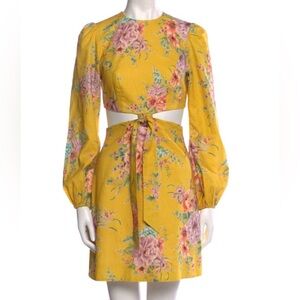 Yellow Zimmerman floral mini dress